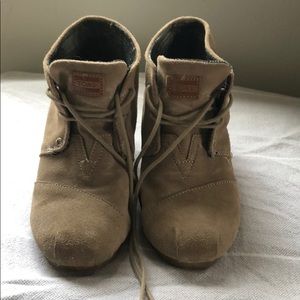 Suede Toms Wedge Bootie